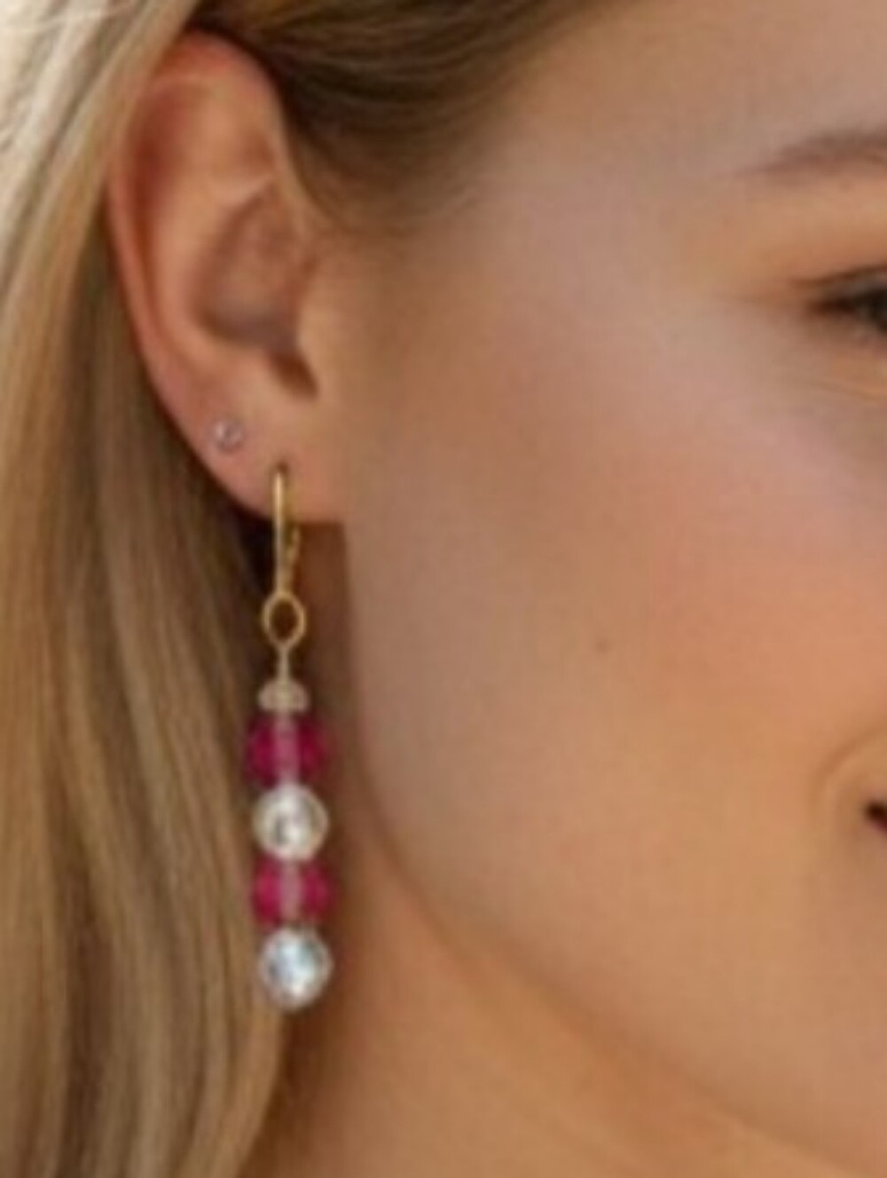 Gold Linear Dangle Drop Earrings Parisian Girl Coquette Core Glam Luxe Bling Y2k